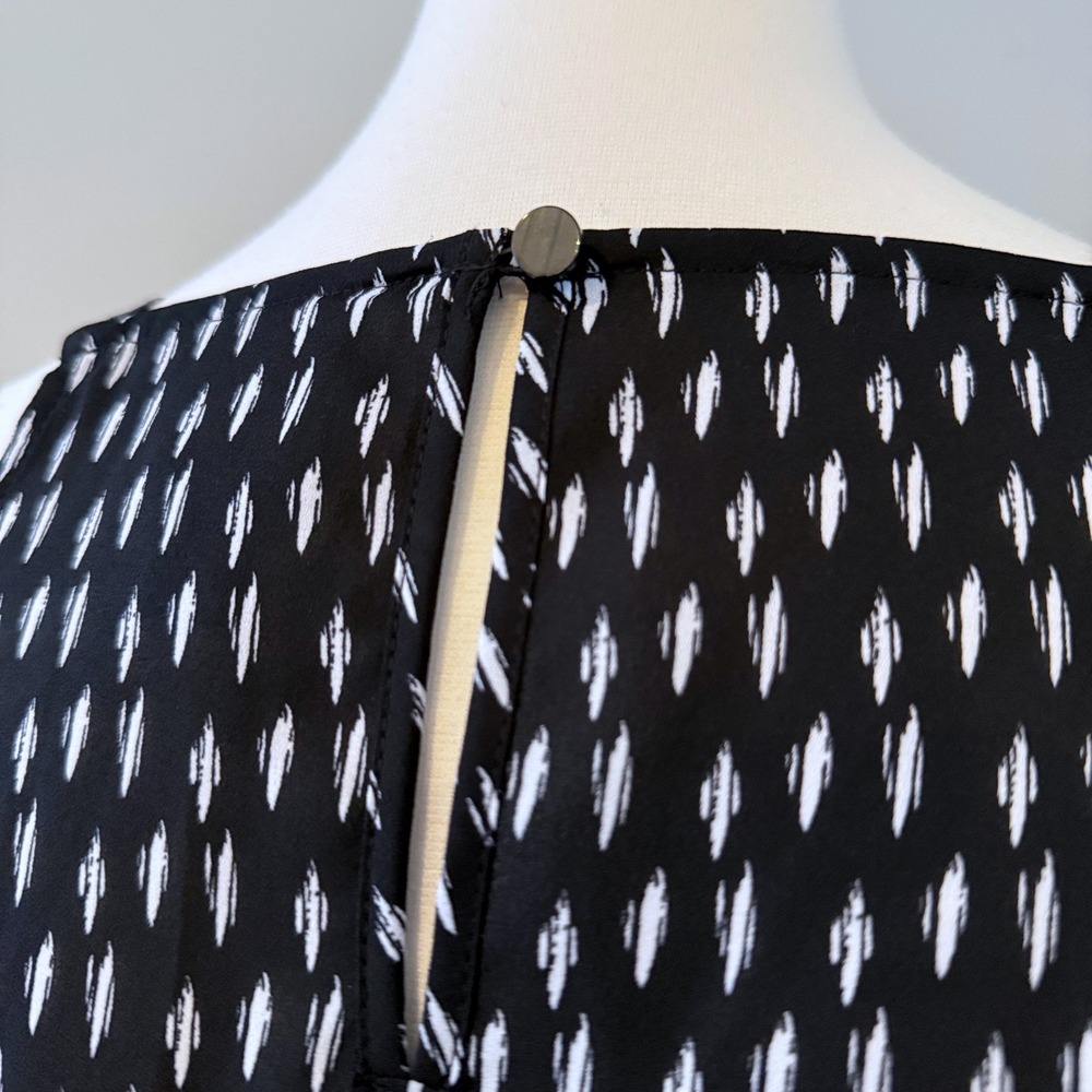 Worthington Black White Ikat Print Halter Neck Tank Top Women's Size S - Picture 4 of 10